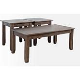 Eros 3 Piece Coffee Table Set in Brushed Chestnut Brown